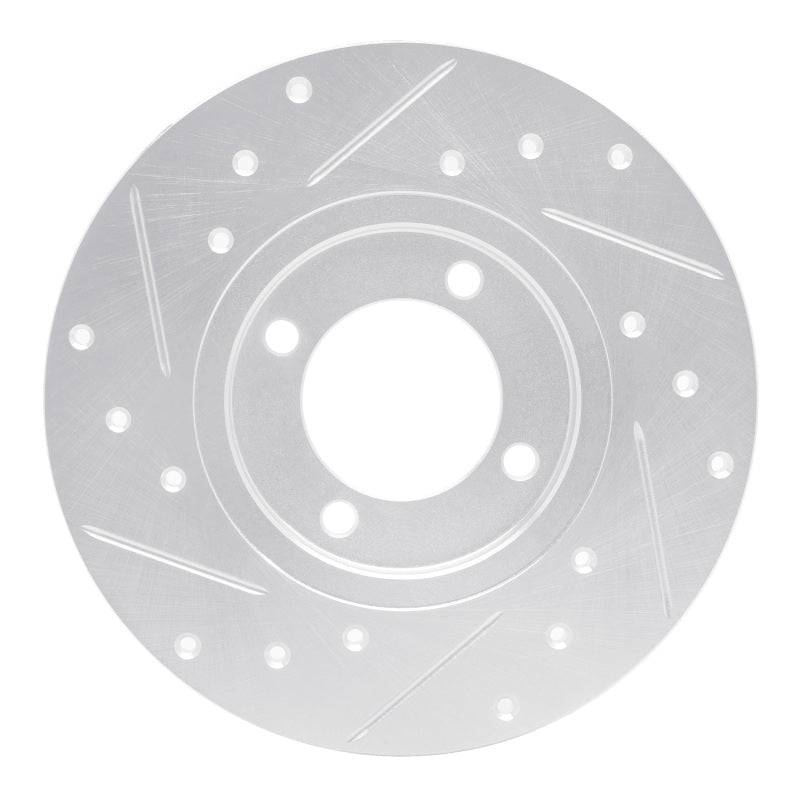 R1 70-79 Toyota Celica Front Right Drilled & Slotted Silver Brake Rotor-Brake Rotors - Slot & Drilled-Grocery Getter Performance