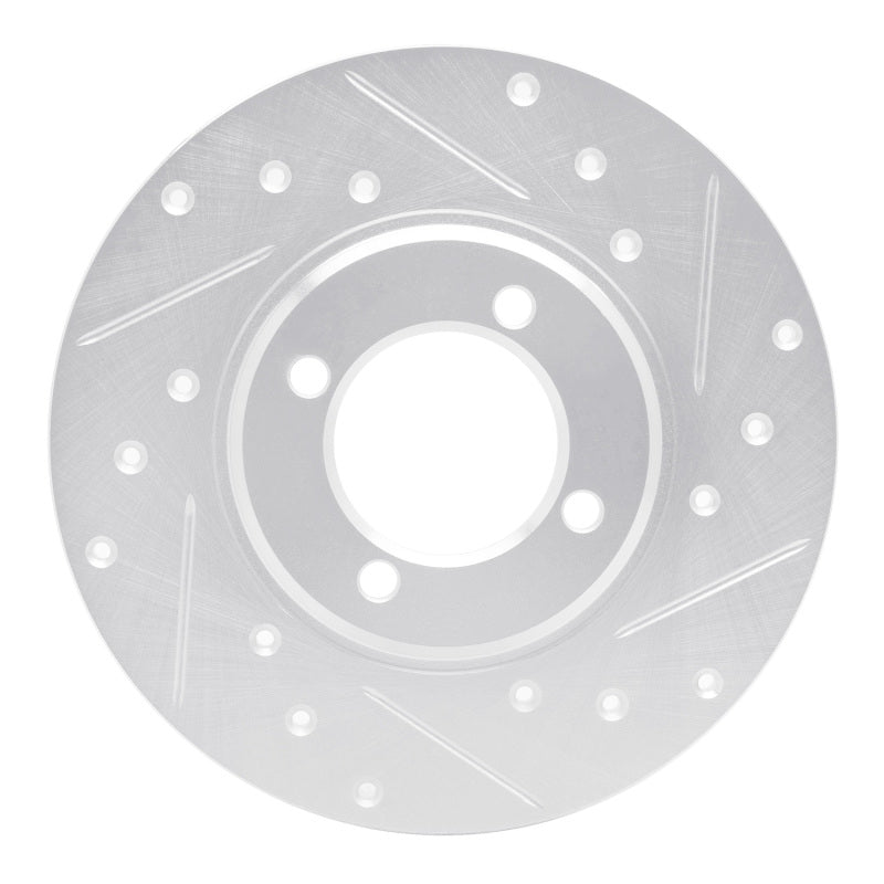 R1 70-79 Toyota Celica Front Right Drilled & Slotted Silver Brake Rotor-Brake Rotors - Slot & Drilled-Grocery Getter Performance
