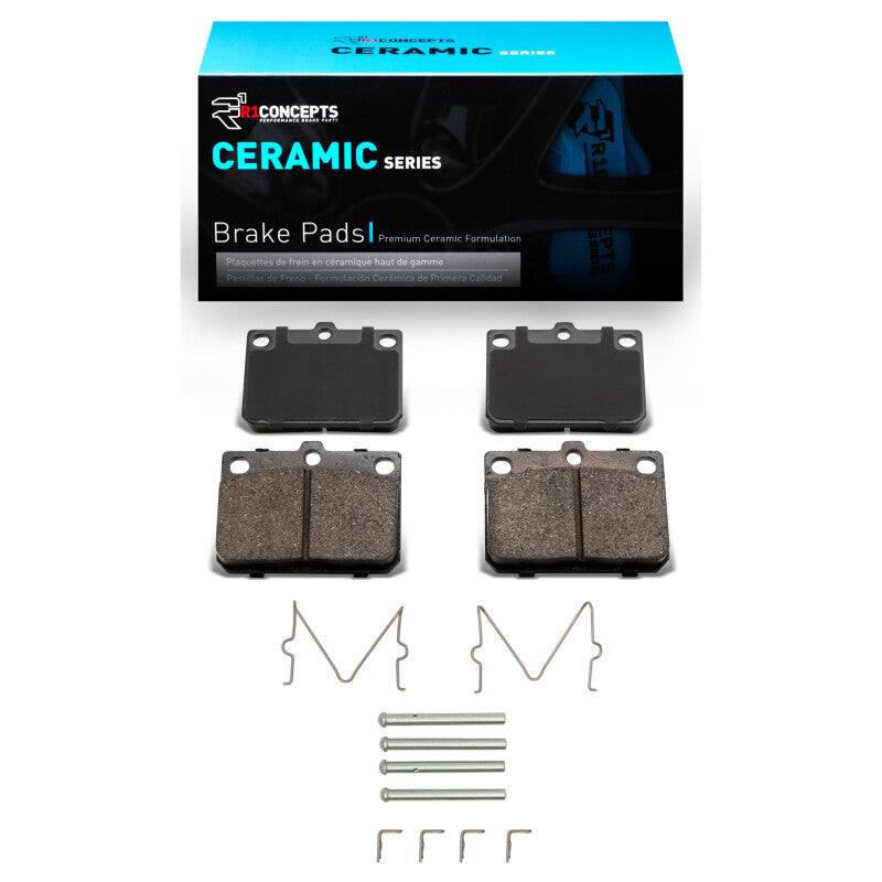 R1 72-78 Mazda 808 Front Ceramic Pads & Hardware Kit-Brake Pads - OE-Grocery Getter Performance