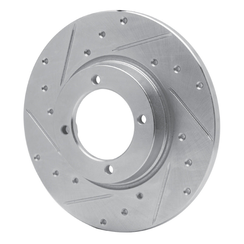 R1 74-84 Ford COURIER (USA/Canada) Front Left Drilled & Slotted Silver Brake Rotor-Brake Rotors - Slot & Drilled-Grocery Getter Performance