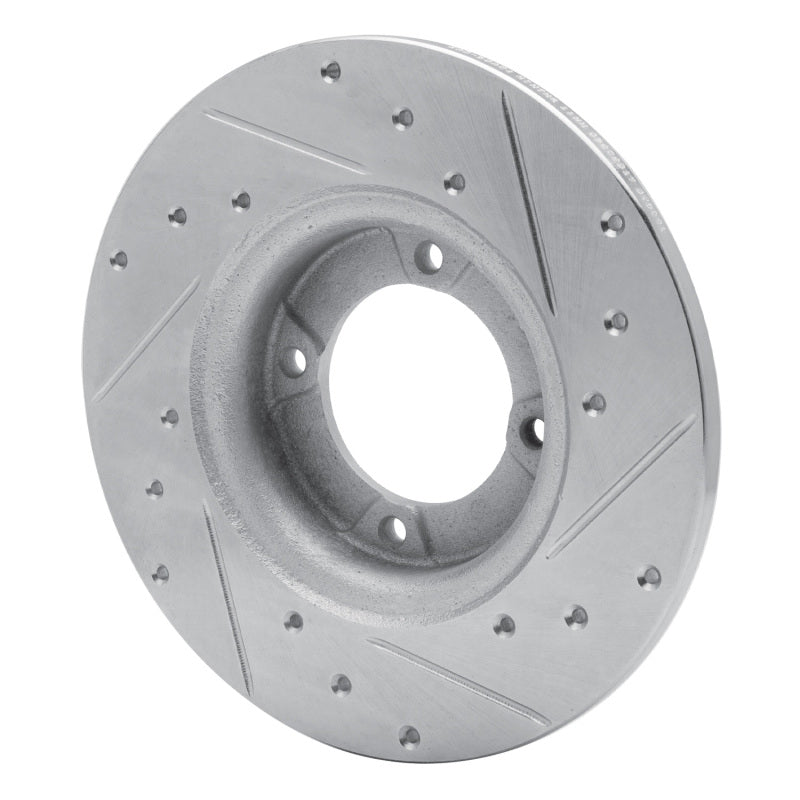 R1 74-84 Ford COURIER (USA/Canada) Front Left Drilled & Slotted Silver Brake Rotor-Brake Rotors - Slot & Drilled-Grocery Getter Performance