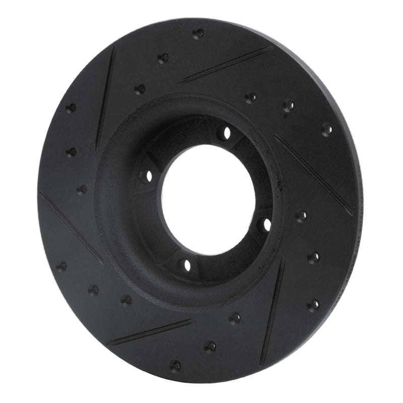 R1 74-84 Ford COURIER (USA/Canada) Front Right Drilled & Slotted Black Brake Rotor-Brake Rotors - Slot & Drilled-Grocery Getter Performance