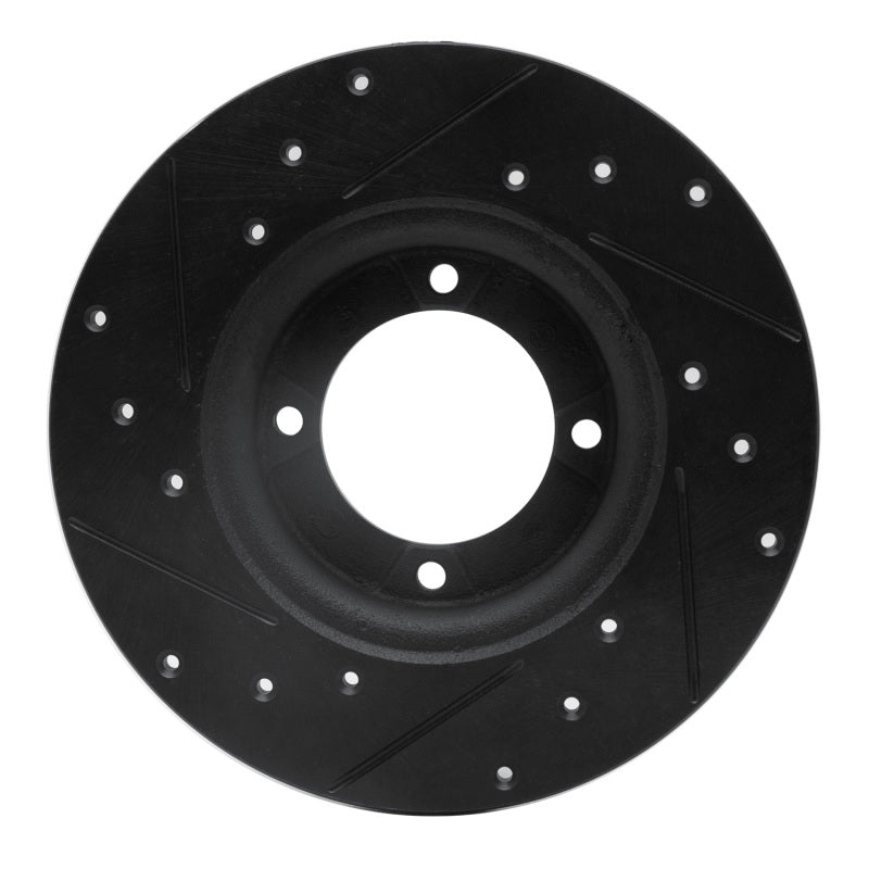 R1 74-84 Ford COURIER (USA/Canada) Front Right Drilled & Slotted Black Brake Rotor-Brake Rotors - Slot & Drilled-Grocery Getter Performance