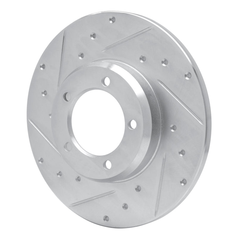 R1 75-83 Toyota Pickup Front Left Drilled & Slotted Silver Brake Rotor-Brake Rotors - Slot & Drilled-Grocery Getter Performance