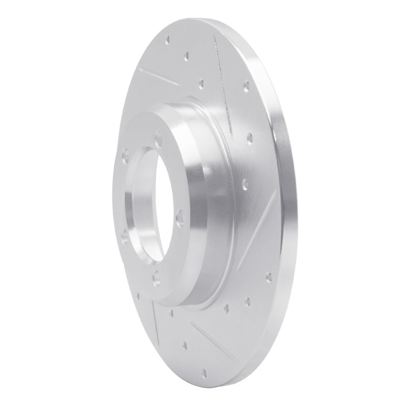 R1 75-83 Toyota Pickup Front Right Drilled & Slotted Silver Brake Rotor-Brake Rotors - Slot & Drilled-Grocery Getter Performance
