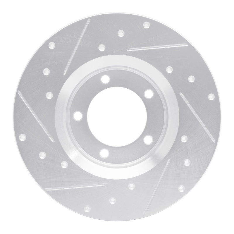 R1 75-83 Toyota Pickup Front Right Drilled & Slotted Silver Brake Rotor-Brake Rotors - Slot & Drilled-Grocery Getter Performance