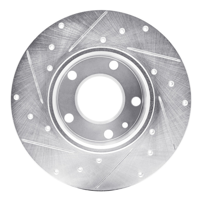 R1 76-76 BMW 530I Front Right Drilled & Slotted Silver Brake Rotor-Brake Rotors - Slot & Drilled-Grocery Getter Performance