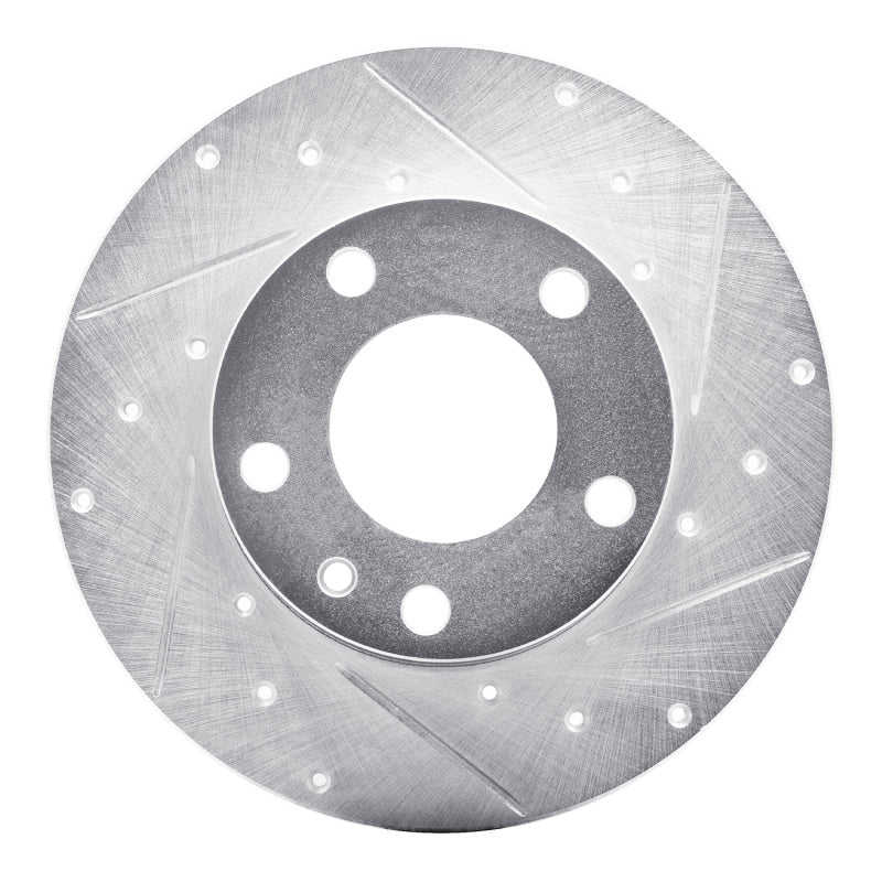 R1 76-76 BMW 530I Front Right Drilled & Slotted Silver Brake Rotor-Brake Rotors - Slot & Drilled-Grocery Getter Performance