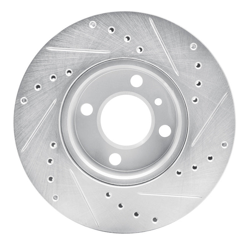 R1 76-77 BMW 320I (USA/Canada) Front Left Drilled & Slotted Silver Brake Rotor-Brake Rotors - Slot & Drilled-Grocery Getter Performance