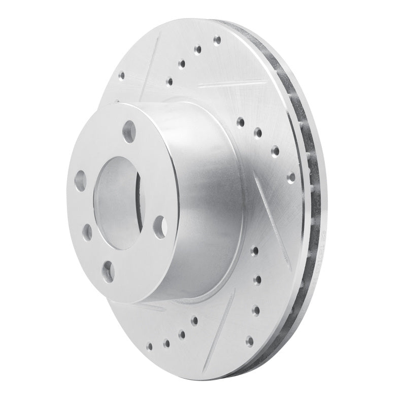 R1 76-77 BMW 320I (USA/Canada) Front Left Drilled & Slotted Silver Brake Rotor-Brake Rotors - Slot & Drilled-Grocery Getter Performance