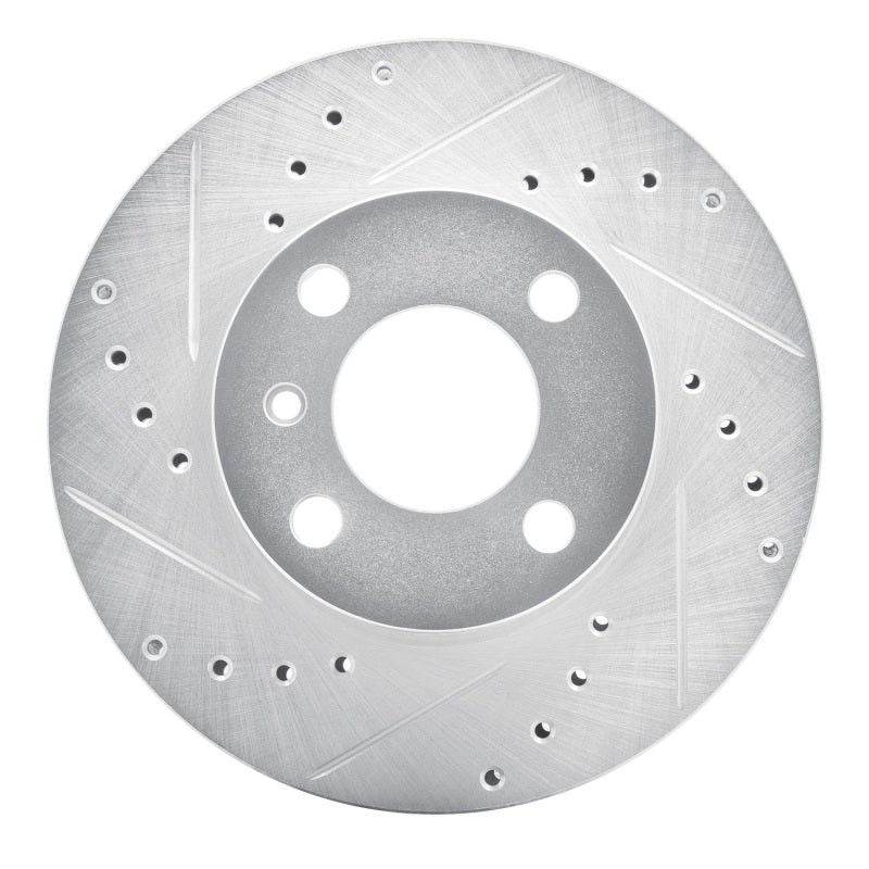 R1 76-77 BMW 320I (USA/Canada) Front Left Drilled & Slotted Silver Brake Rotor-Brake Rotors - Slot & Drilled-Grocery Getter Performance