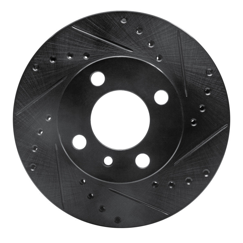R1 76-77 BMW 320I (USA/Canada) Front Right Drilled & Slotted Black Brake Rotor-Brake Rotors - Slot & Drilled-Grocery Getter Performance