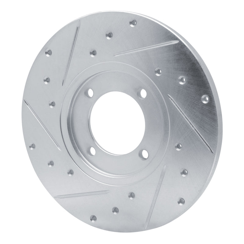 R1 76-81 Toyota Celica Front Right Drilled & Slotted Silver Brake Rotor-Brake Rotors - Slot & Drilled-Grocery Getter Performance