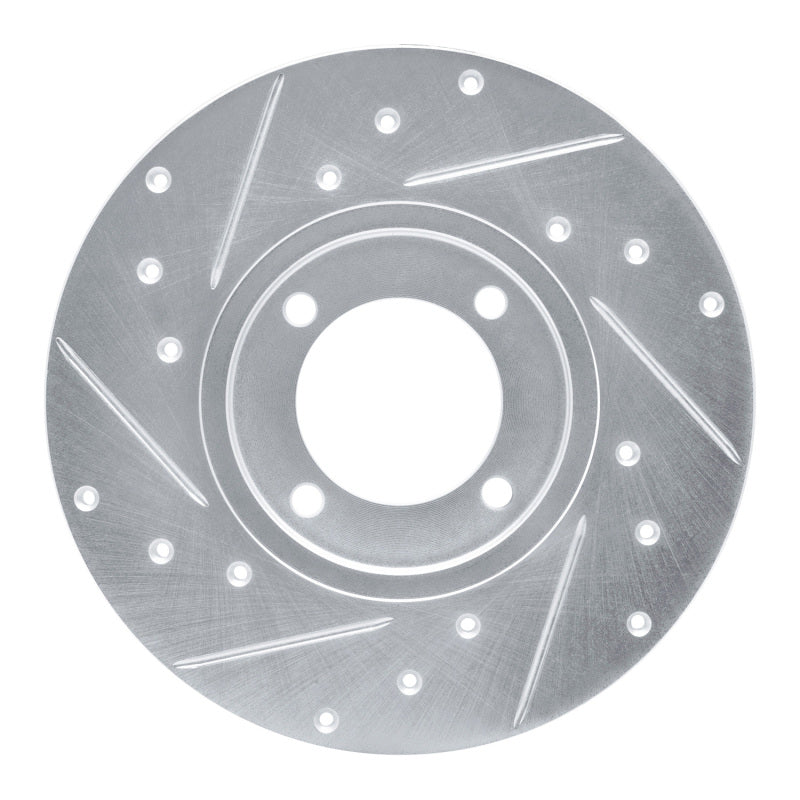 R1 76-81 Toyota Celica Front Right Drilled & Slotted Silver Brake Rotor-Brake Rotors - Slot & Drilled-Grocery Getter Performance