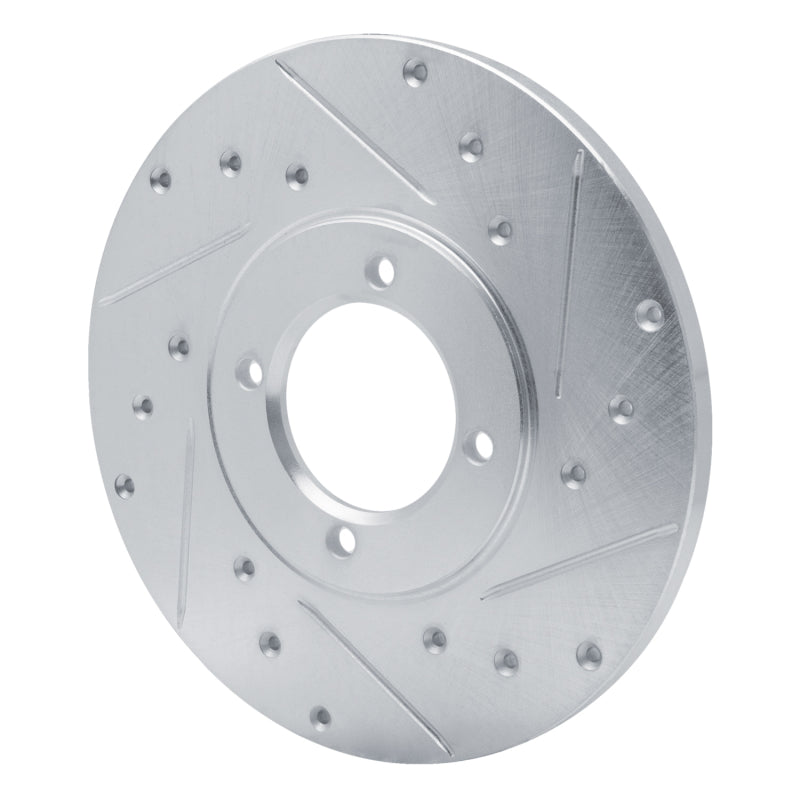 R1 76-81 Toyota Celica Front Right Drilled & Slotted Silver Brake Rotor-Brake Rotors - Slot & Drilled-Grocery Getter Performance