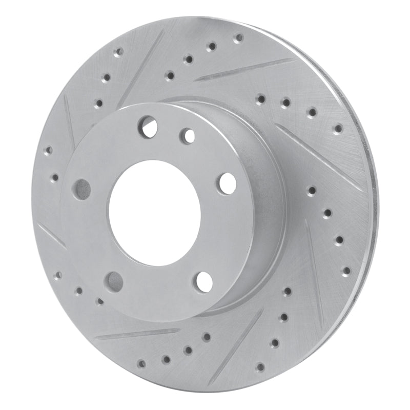 R1 76-82 BMW 528I Front Left Drilled & Slotted Silver Brake Rotor-Brake Rotors - Slot & Drilled-Grocery Getter Performance