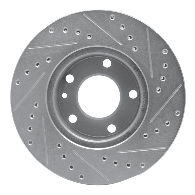 R1 76-82 BMW 528I Front Left Drilled & Slotted Silver Brake Rotor-Brake Rotors - Slot & Drilled-Grocery Getter Performance