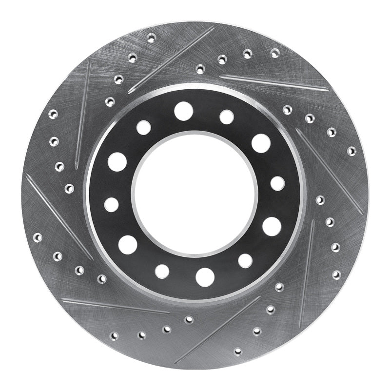 R1 76-89 Toyota Land Cruiser Front Left Drilled & Slotted Silver Brake Rotor-Brake Rotors - Slot & Drilled-Grocery Getter Performance