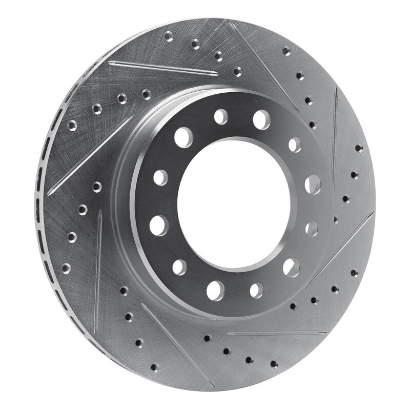 R1 76-89 Toyota Land Cruiser Front Right Drilled & Slotted Silver Brake Rotor-Brake Rotors - Slot & Drilled-Grocery Getter Performance