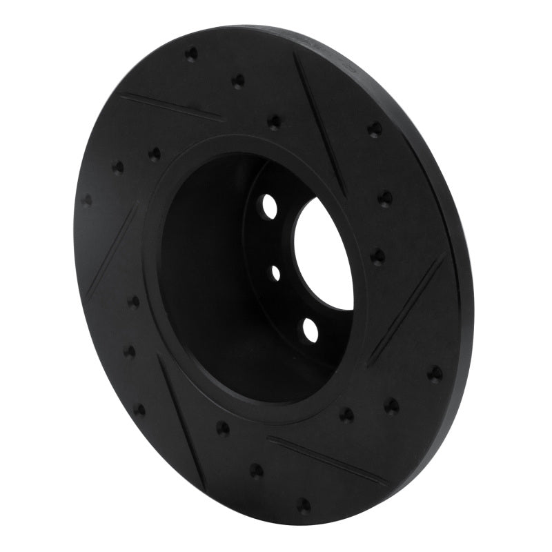 R1 77-83 BMW 320I (USA/Canada) Front Left Drilled & Slotted Black Brake Rotor-Brake Rotors - Slot & Drilled-Grocery Getter Performance