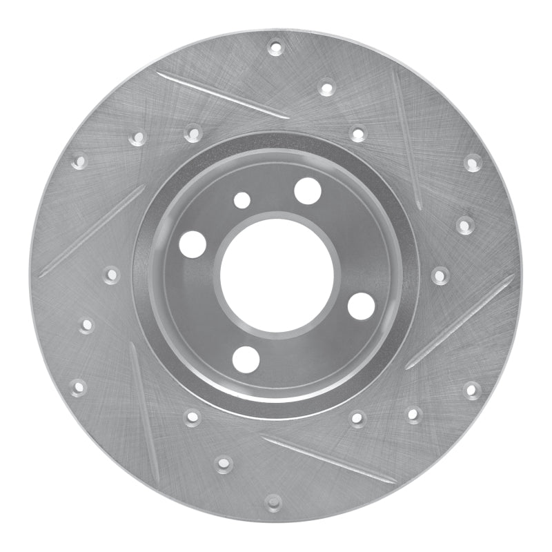 R1 77-83 BMW 320I (USA/Canada) Front Left Drilled & Slotted Silver Brake Rotor-Brake Rotors - Slot & Drilled-Grocery Getter Performance