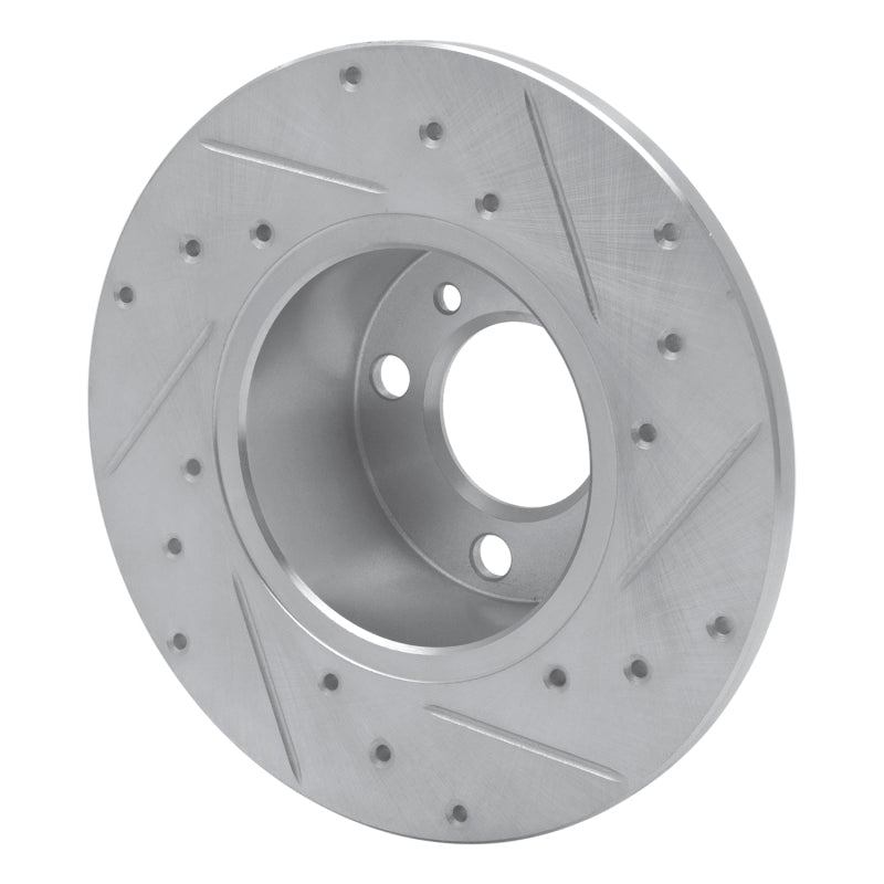 R1 77-83 BMW 320I (USA/Canada) Front Left Drilled & Slotted Silver Brake Rotor-Brake Rotors - Slot & Drilled-Grocery Getter Performance
