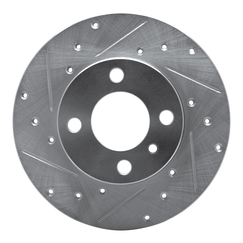 R1 77-83 BMW 320I (USA/Canada) Front Left Drilled & Slotted Silver Brake Rotor-Brake Rotors - Slot & Drilled-Grocery Getter Performance