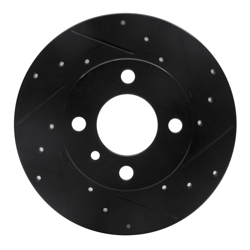 R1 77-83 BMW 320I (USA/Canada) Front Right Drilled & Slotted Black Brake Rotor-Brake Rotors - Slot & Drilled-Grocery Getter Performance