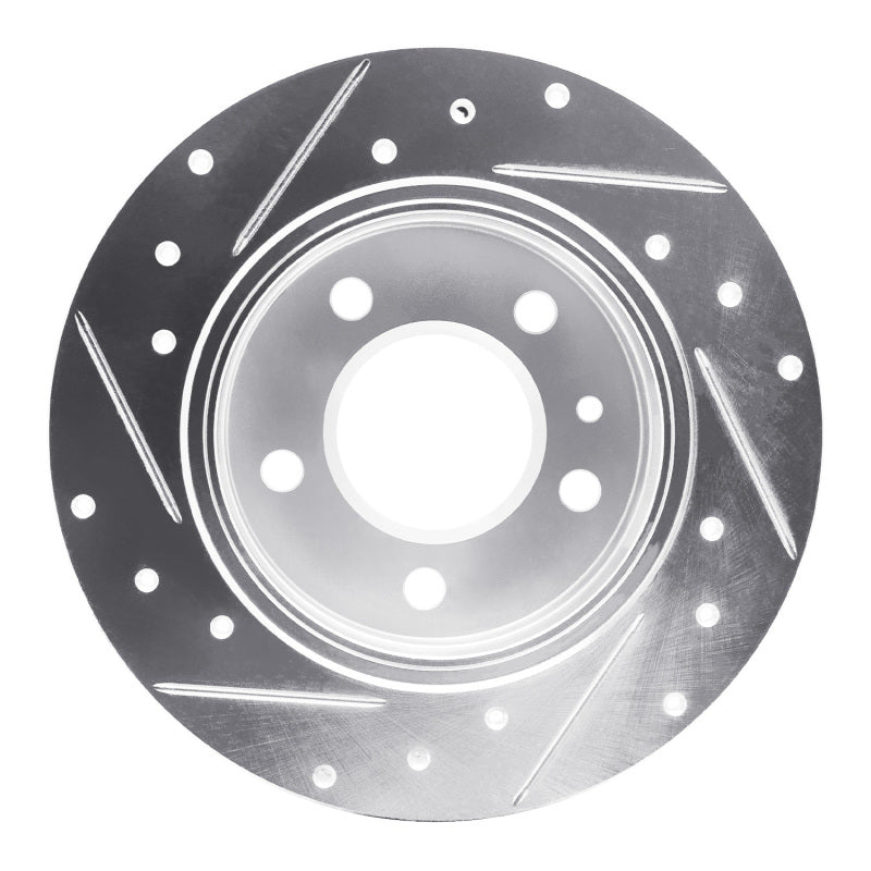 R1 78-81 BMW 733I Rear Right Drilled & Slotted Silver Brake Rotor-Brake Rotors - Slot & Drilled-Grocery Getter Performance