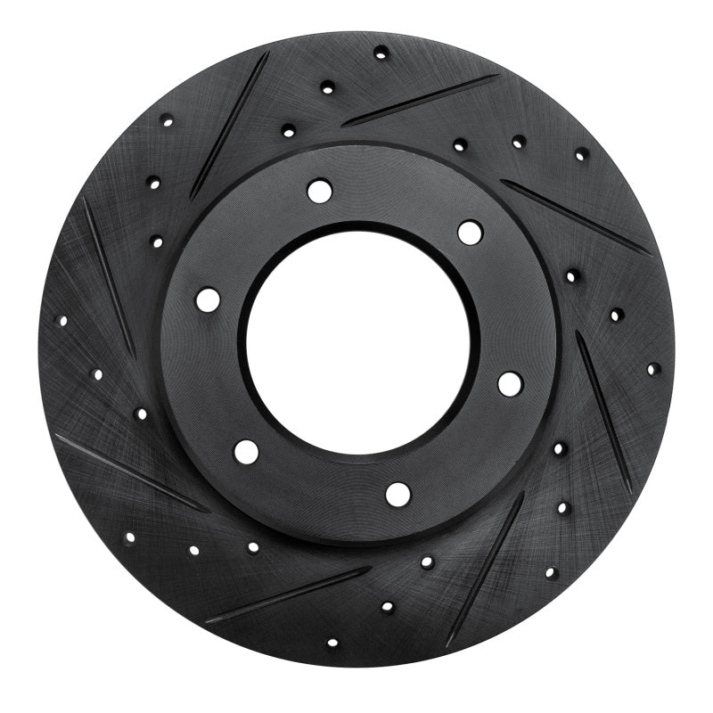 R1 79-80 Toyota Pickup Front Left Drilled & Slotted Black Brake Rotor-Brake Rotors - Slot & Drilled-Grocery Getter Performance