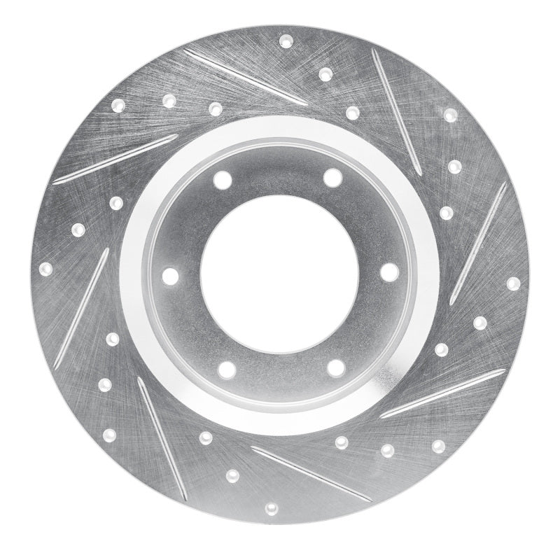 R1 79-80 Toyota Pickup Front Left Drilled & Slotted Silver Brake Rotor-Brake Rotors - Slot & Drilled-Grocery Getter Performance
