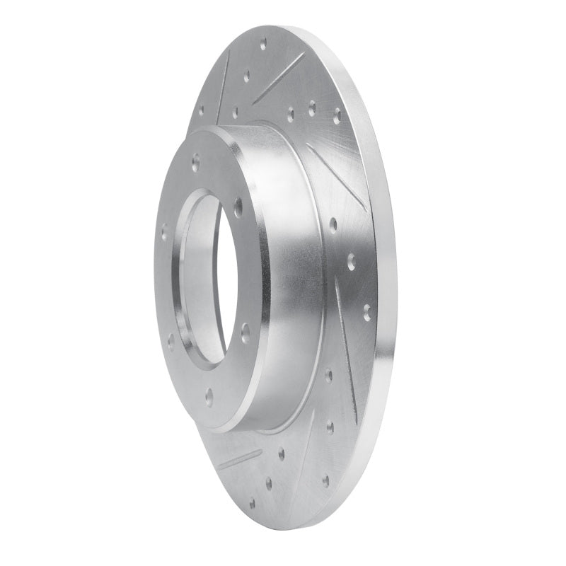 R1 79-80 Toyota Pickup Front Left Drilled & Slotted Silver Brake Rotor-Brake Rotors - Slot & Drilled-Grocery Getter Performance