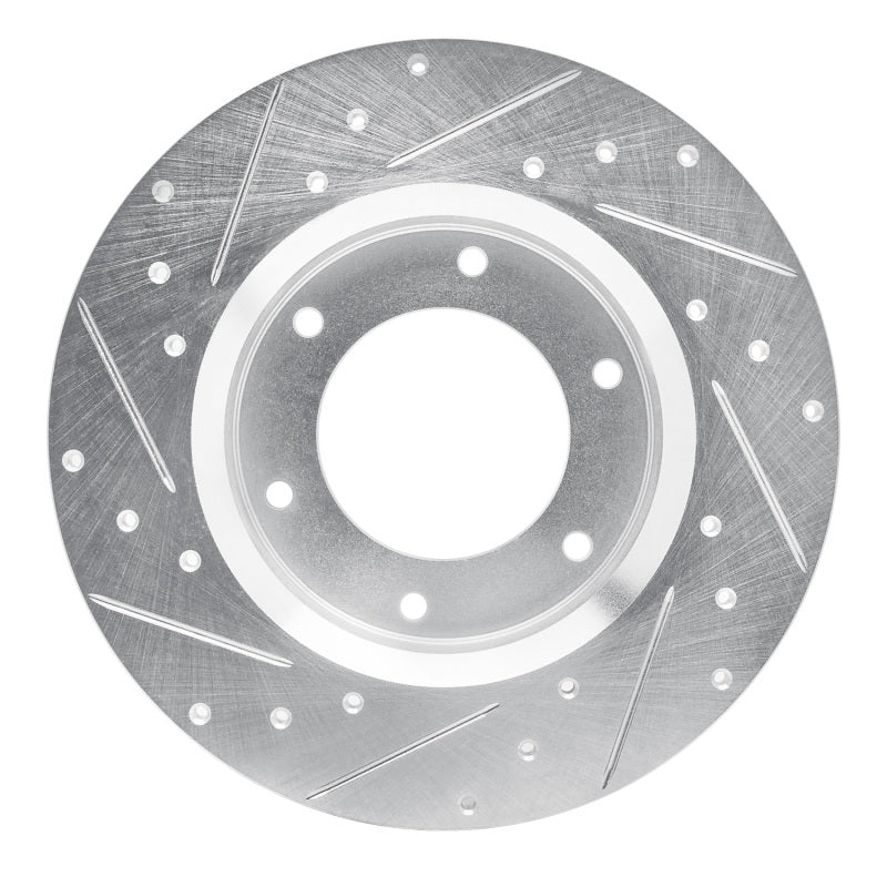 R1 79-80 Toyota Pickup Front Right Drilled & Slotted Silver Brake Rotor-Brake Rotors - Slot & Drilled-Grocery Getter Performance