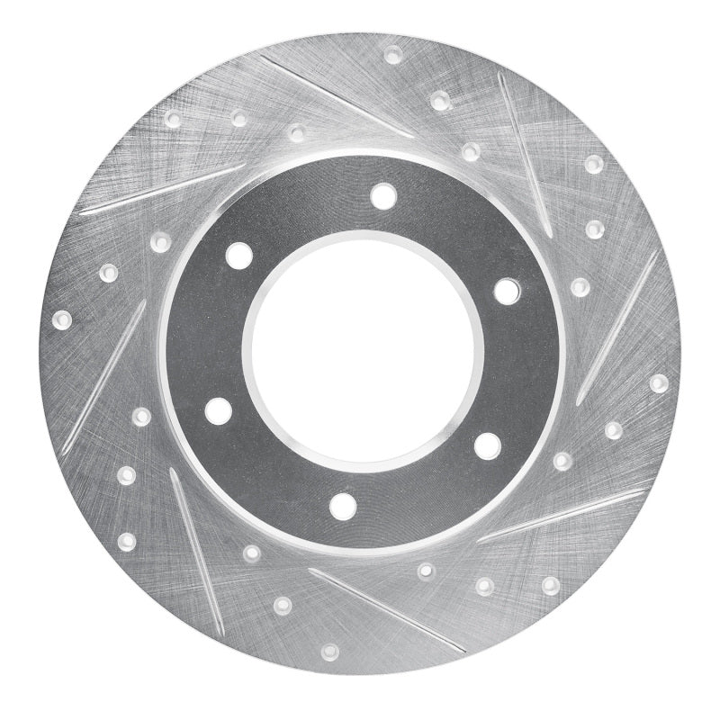 R1 79-80 Toyota Pickup Front Right Drilled & Slotted Silver Brake Rotor-Brake Rotors - Slot & Drilled-Grocery Getter Performance