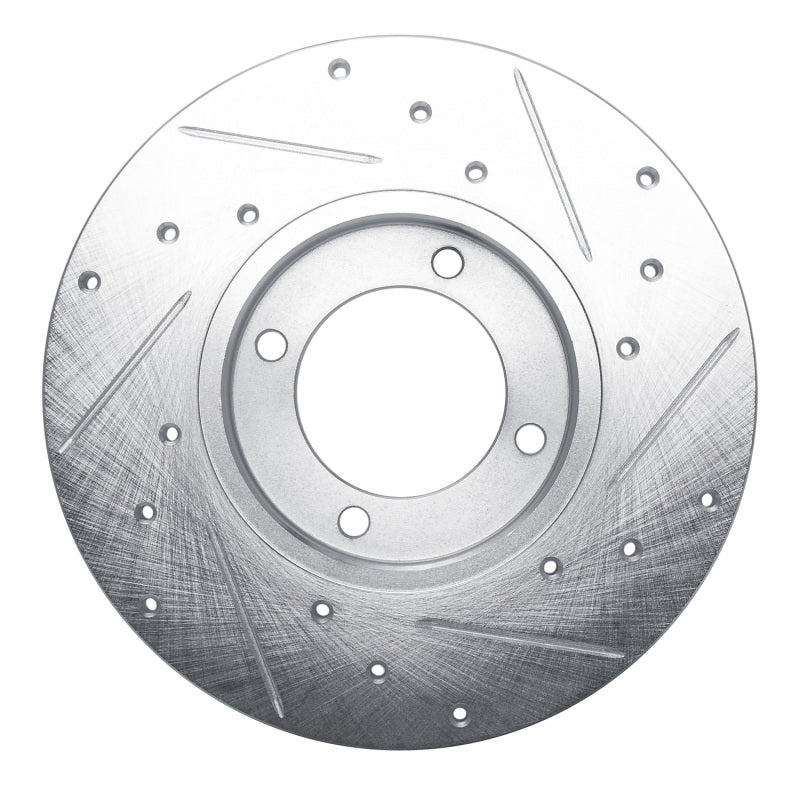 R1 79-81 Toyota Celica Front Left Drilled & Slotted Silver Brake Rotor-Brake Rotors - Slot & Drilled-Grocery Getter Performance
