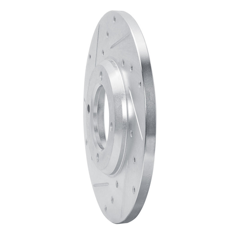 R1 79-81 Toyota Celica Front Left Drilled & Slotted Silver Brake Rotor-Brake Rotors - Slot & Drilled-Grocery Getter Performance