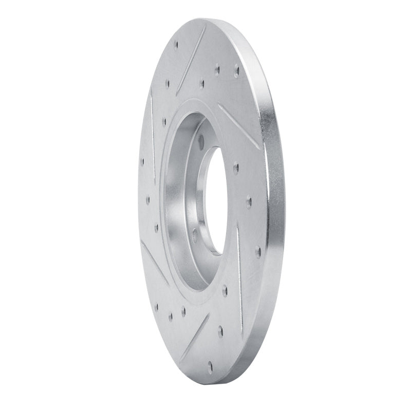 R1 79-81 Toyota Celica Front Right Drilled & Slotted Silver Brake Rotor-Brake Rotors - Slot & Drilled-Grocery Getter Performance
