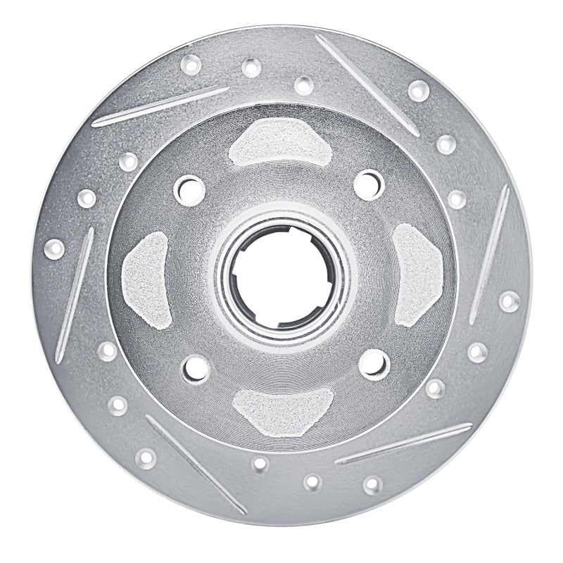 R1 79-82 Mazda 626 Front Right Drilled & Slotted Silver Brake Rotor-Brake Rotors - Slot & Drilled-Grocery Getter Performance