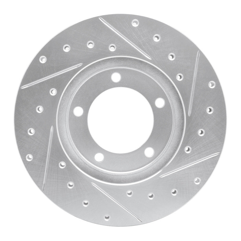 R1 79-83 Toyota Pickup Front Left Drilled & Slotted Silver Brake Rotor-Brake Rotors - Slot & Drilled-Grocery Getter Performance
