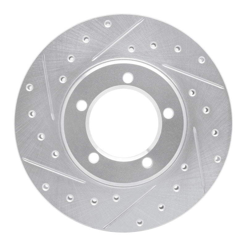 R1 79-83 Toyota Pickup Front Left Drilled & Slotted Silver Brake Rotor-Brake Rotors - Slot & Drilled-Grocery Getter Performance