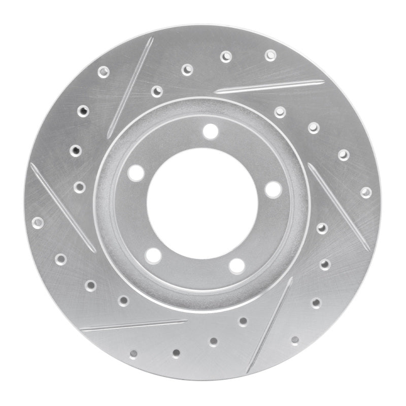 R1 79-83 Toyota Pickup Front Right Drilled & Slotted Silver Brake Rotor-Brake Rotors - Slot & Drilled-Grocery Getter Performance