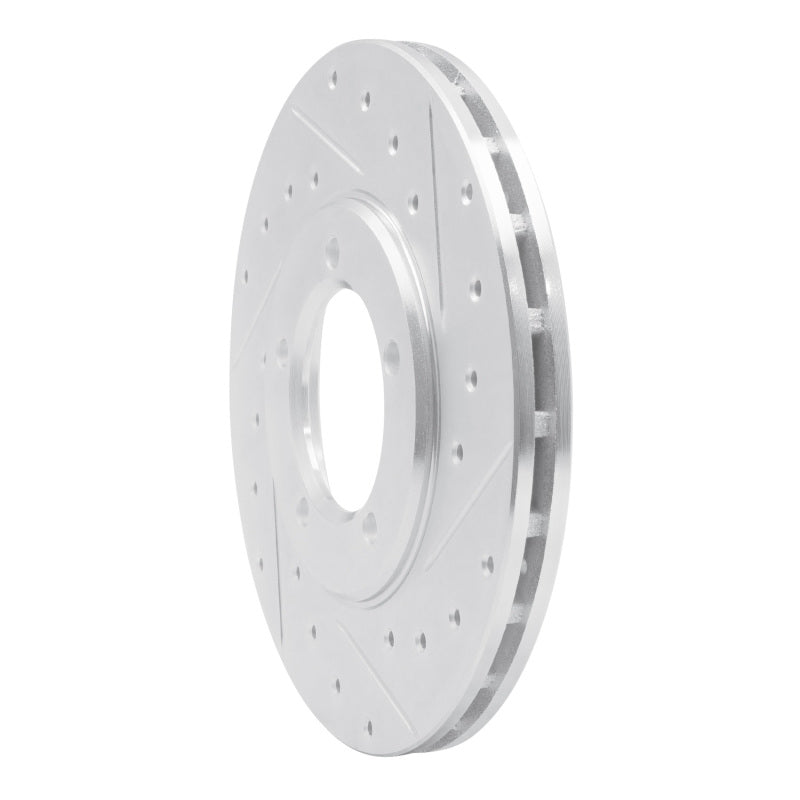 R1 79-83 Toyota Pickup Front Right Drilled & Slotted Silver Brake Rotor-Brake Rotors - Slot & Drilled-Grocery Getter Performance