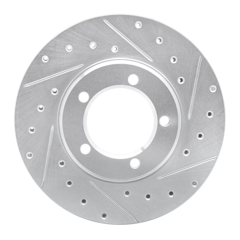 R1 79-83 Toyota Pickup Front Right Drilled & Slotted Silver Brake Rotor-Brake Rotors - Slot & Drilled-Grocery Getter Performance