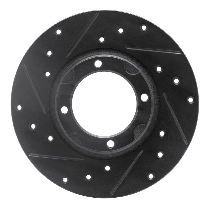 R1 80-82 Toyota Tercel Front Left Drilled & Slotted Black Brake Rotor-Brake Rotors - Slot & Drilled-Grocery Getter Performance
