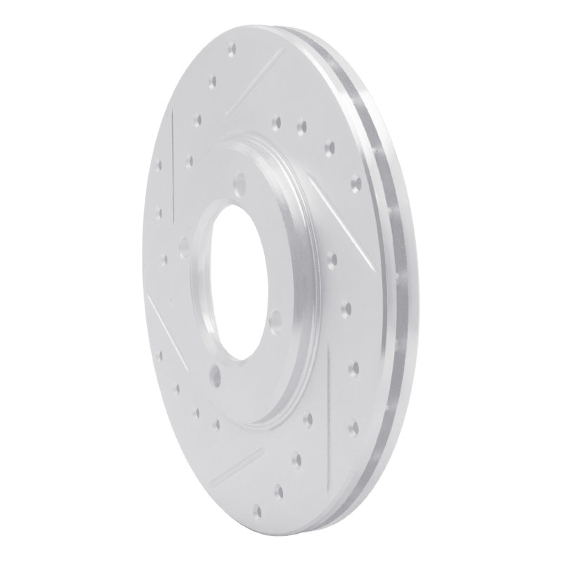 R1 81-82 Toyota Cressida Front Left Drilled & Slotted Silver Brake Rotor-Brake Rotors - Slot & Drilled-Grocery Getter Performance