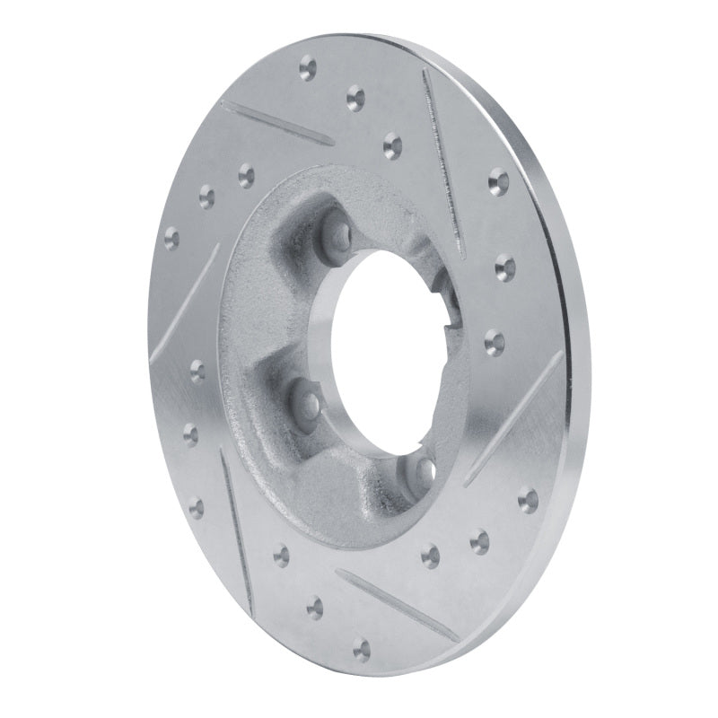R1 81-85 Mazda GLC Front Left Drilled & Slotted Silver Brake Rotor-Brake Rotors - Slot & Drilled-Grocery Getter Performance