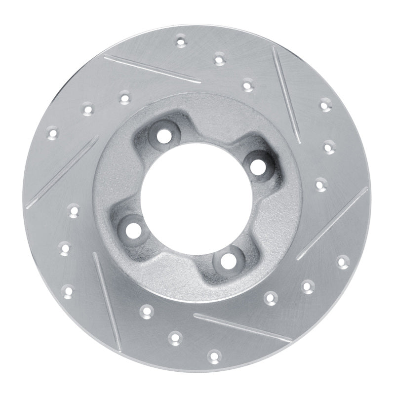 R1 81-85 Mazda GLC Front Left Drilled & Slotted Silver Brake Rotor-Brake Rotors - Slot & Drilled-Grocery Getter Performance