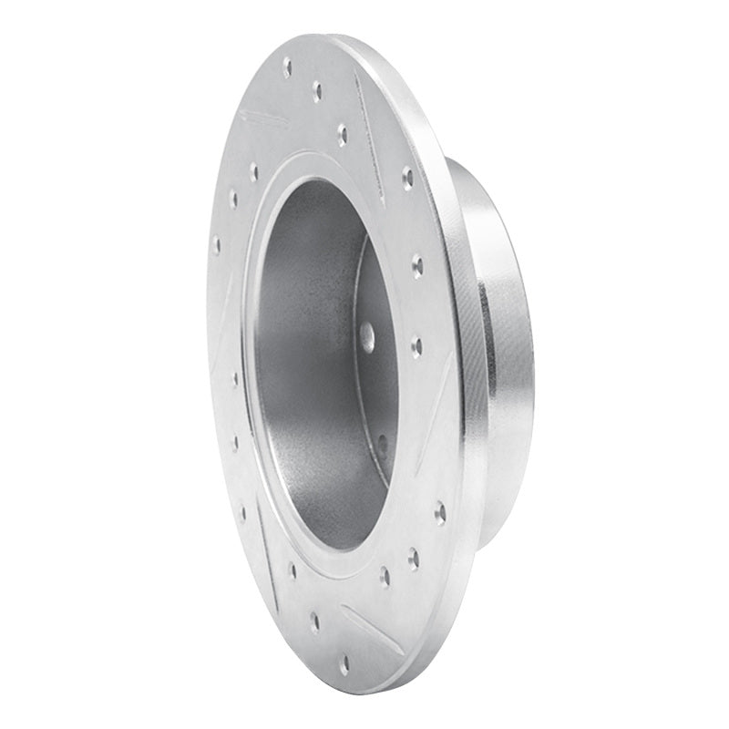 R1 81-85 Mazda RX-7 Rear Left Drilled & Slotted Silver Brake Rotor-Brake Rotors - Slot & Drilled-Grocery Getter Performance