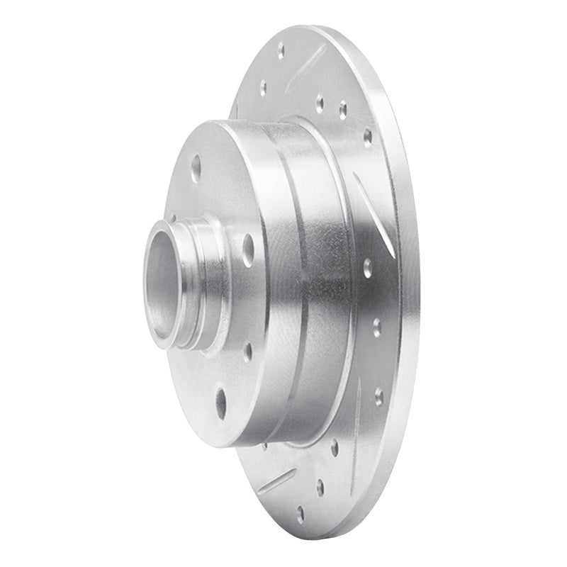 R1 81-85 Mazda RX-7 Rear Left Drilled & Slotted Silver Brake Rotor-Brake Rotors - Slot & Drilled-Grocery Getter Performance