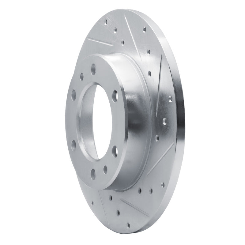 R1 81-85 Toyota Pickup Front Right Drilled & Slotted Silver Brake Rotor-Brake Rotors - Slot & Drilled-Grocery Getter Performance